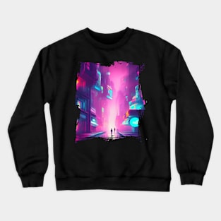Japan Neon City Lights Crewneck Sweatshirt